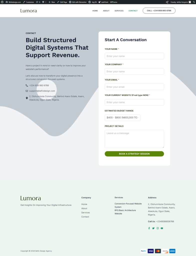 Home screencapture befixdesign contact 2026 02 24 06 03 36